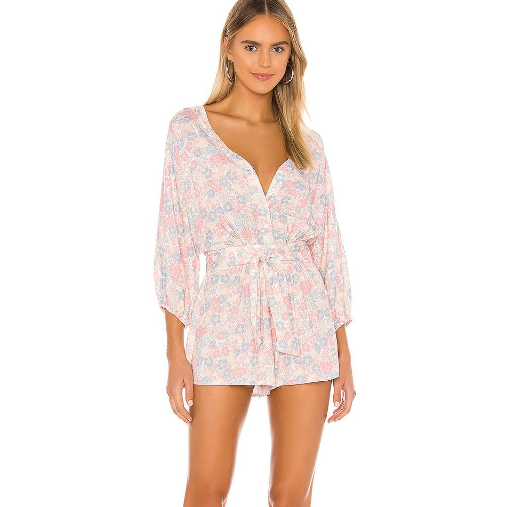 Bobi BLACK Festival Floral Romper in Multi